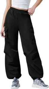 MISS LOCAL Loose Fit Women Black Trousers