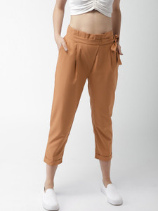 Mast & Harbour Regular Fit Women Brown Trousers