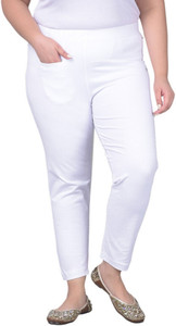 Comfort Lady Regular Fit Women White Trousers