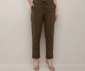 D-image Regular Fit Women Light Green Trousers