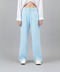 KOTTY Regular Fit Women Light Blue Trousers