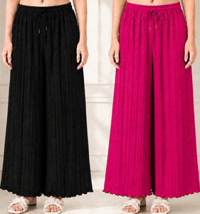 MEXEVIA ENTERPRISES Loose Fit Women Black, Pink Trousers