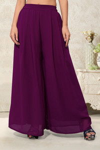 Anti Wrinkle Designer Flared Women Light Green Trousers