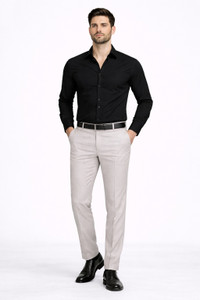 RV Cloth Market Flared, Relaxed Men Beige Trousers