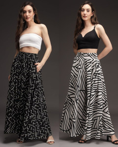 GLEAMY STORE Comfort Fit Women Black, White Trousers