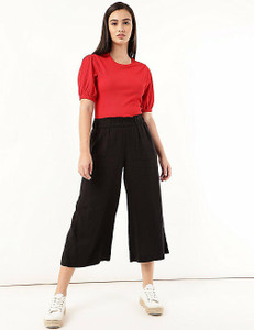 MARKS & SPENCER Regular Fit Women Black Trousers