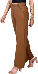 Ankit fashion Straight Fit Women Brown Trousers