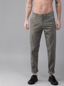 Roadster Regular Fit Men Grey Trousers