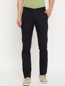 DUKE Slim Fit Men Black Trousers
