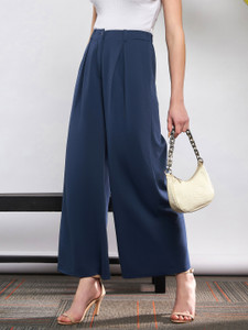 SASSAFRAS Regular Fit Women Blue Trousers