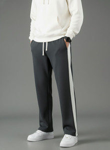 INDICLUB Loose Fit Men Grey, White Trousers