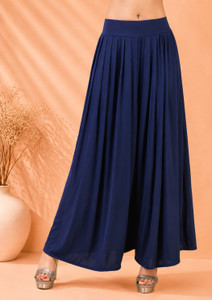 Fashion Bazaar Flared Women Dark Blue Trousers