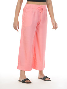FLY BIRDS Relaxed Women Pink Trousers
