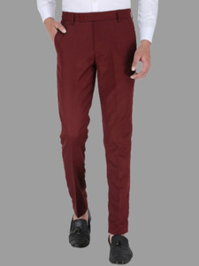METRONAUT Slim Fit Men Maroon Trousers
