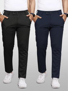 VeBNoR Regular Fit Men Black Trousers Pack of 2 - Image 5