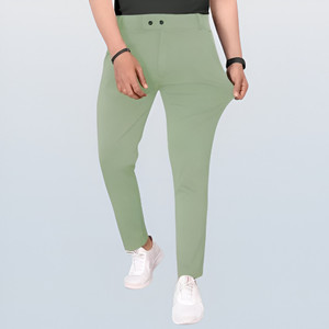 GIBBONTE Slim Fit Men Green Trousers