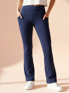 BLINKIN Flared Women Dark Blue Trousers