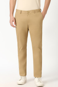PETER ENGLAND Slim Fit Men Khaki Trousers