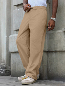 Rajovati Men Cream Trousers Regular Fit - Image 5