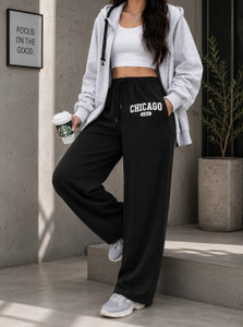 Koko Clothium Printed Women Black Track Pants