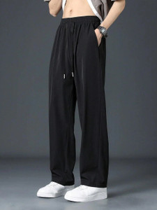 WEVOK WEAR Relaxed Men Black Trousers