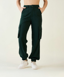AAYU Regular Fit Women Green Trousers