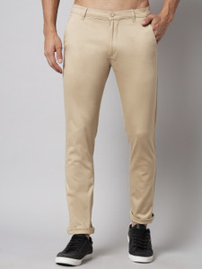 STUDIO NEXX Slim Fit Men Khaki Trousers
