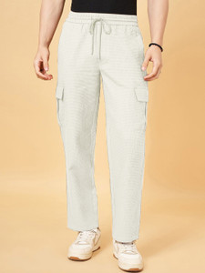 INDICLUB Loose Fit Men Silver Trousers