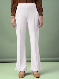 FUBACK Regular Fit Women White Trousers