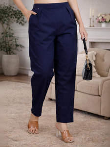 STYLE GRID Tapered Women Dark Blue Trousers
