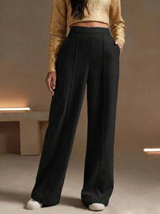 KOTTY Relaxed Women Black Trousers