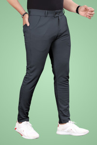 GIBBONTE Slim Fit Men Grey Trousers