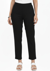 Go Gazab Straight Fit Women Black Trousers