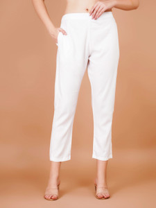 Sufiana Regular Fit Women White Trousers