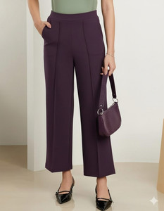 VDTREND Regular Fit Women Maroon Trousers