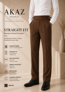 AKAZ Straight Fit Men Brown Trousers - Image 5