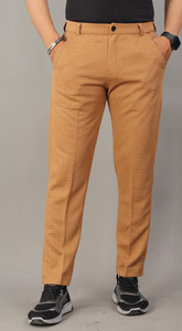 COMBRAIDED Regular Fit Men Khaki Trousers