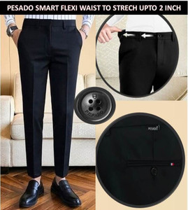 pesado Slim Fit Men Black Trousers