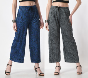 GLADLY Relaxed Women Blue, Grey Trousers