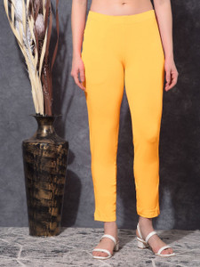 Dollar Missy Straight Fit Women Gold Trousers