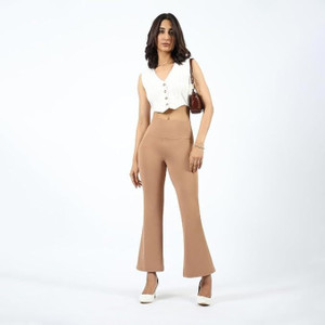 BlissClub Flared Women Brown Trousers
