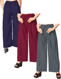 Anti Wrinkle Designer Regular Fit Women Multicolor Trousers
