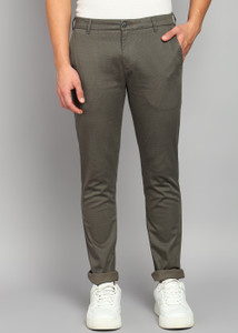 KILLER Slim Fit Men Dark Green Trousers