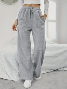 PERFETTE WOLLO Regular Fit Women Grey Trousers