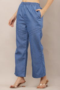 Aasma Creatives Regular Fit Women Blue Trousers