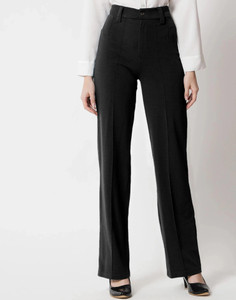 Selvia Regular Fit Women Black Trousers