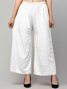 FamBee Relaxed Women White Trousers