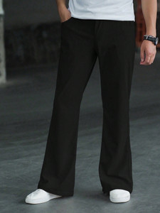 METRONAUT Flared Men Black Trousers