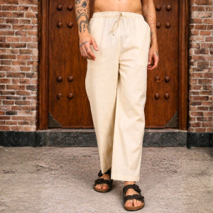 FABMADE Loose Fit Beige Trousers - Image 6