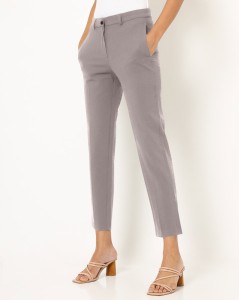 CHALODIA Slim Fit Women Grey Trousers